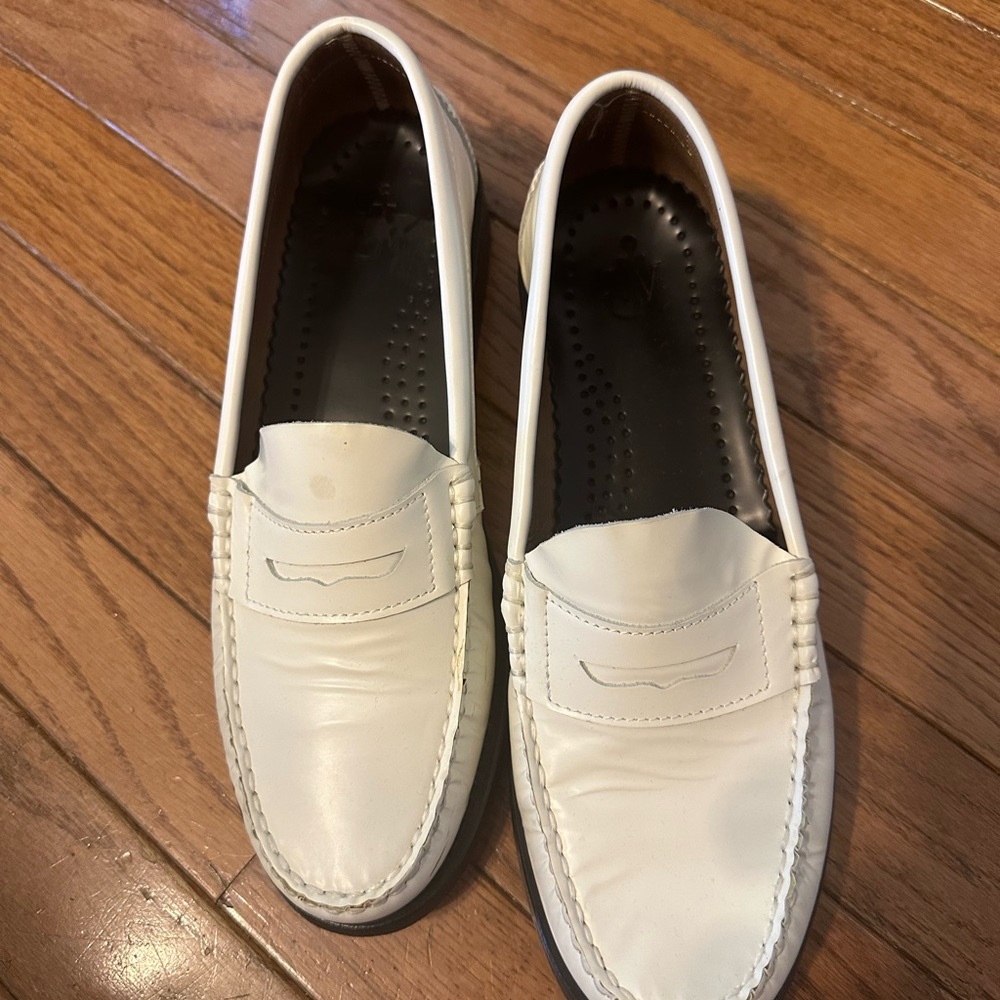 JW ANDERSON White and Cream Leather Flats